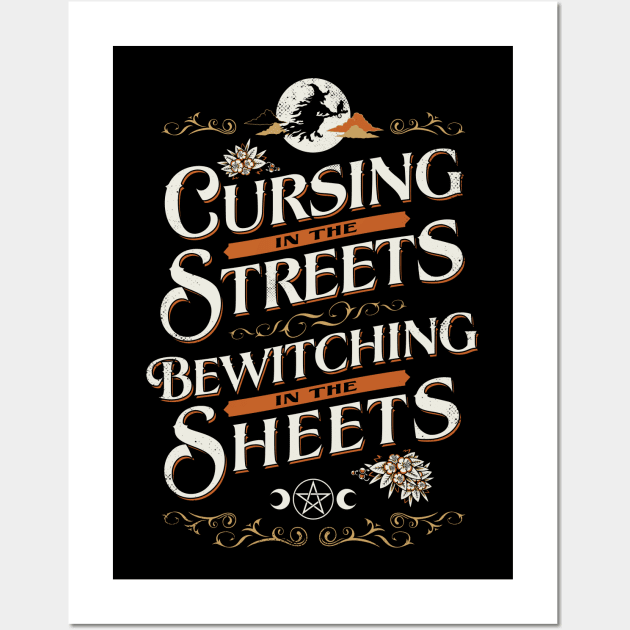 Cursing in the Streets - Vintage Funny Witch Typography - Bewitching Goth Wall Art by Nemons